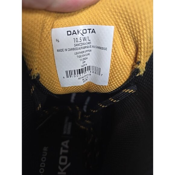 Dakota Men's Steel Toe Steel Plate Mid Cut Safety Hiker Boots 2401 Black 10.5W/L - Picture 4 of 8